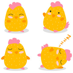 Cute. Yellow chicken.  Scandinavian style. For your design.