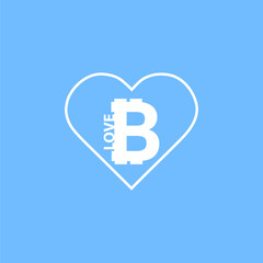 I love bitcoin vector icon