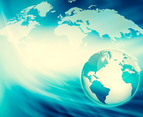 Best Internet Concept of global business. Globe, glowing lines o