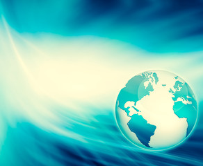 Best Internet Concept of global business. Globe, glowing lines o