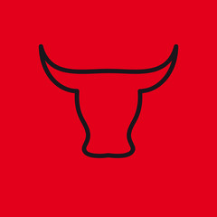 Vector sign Bull in flat design