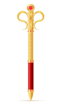 king royal golden scepter symbol of state power vector illustration
