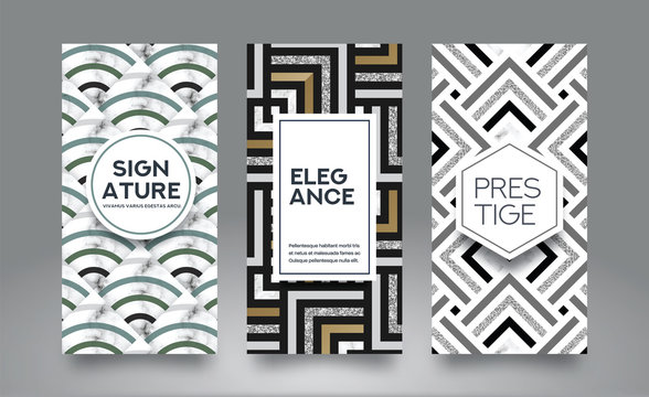 Marble Abstract Background Web Banner Template. Natural texture style