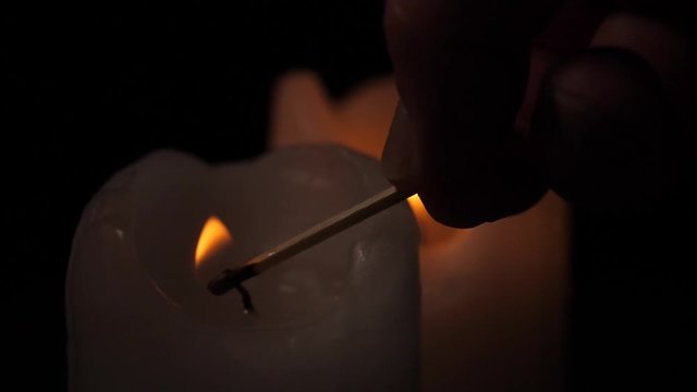 Candle flame burning