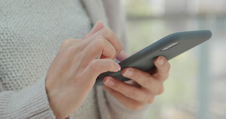 Using mobile phone at outdoor