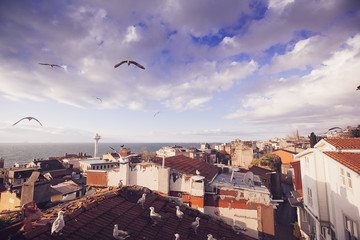 Obraz premium ISTANBUL, TURKEY - JAN 17: Istanbul Street on Jan 17, 2018 in Istanbul, Turkey.