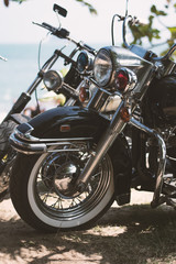 Vintage Custom Motorcycles Parked Portrait