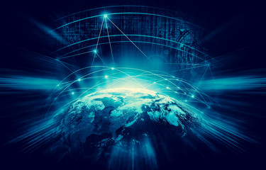 Fototapeta na wymiar Earth from Space. Best Internet Concept of global business from concepts series. Elements of this image furnished by NASA. 3D illustration