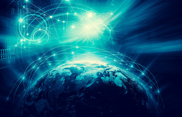 Earth from Space. Best Internet Concept of global business from concepts series. Elements of this image furnished by NASA. 3D illustration