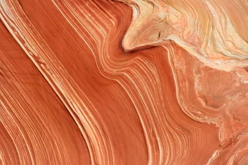 Fotobehang Vermiljoen Natuurlijke achtergrond - The Wave, Coyote Butte North, Arizona
