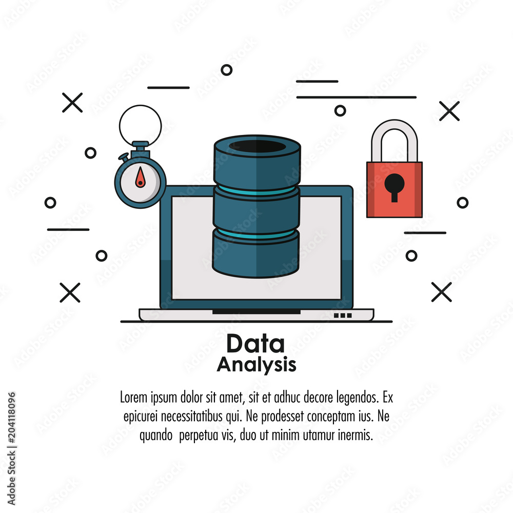 Poster data analysis infographic concept with elements vector illustration graphic design
