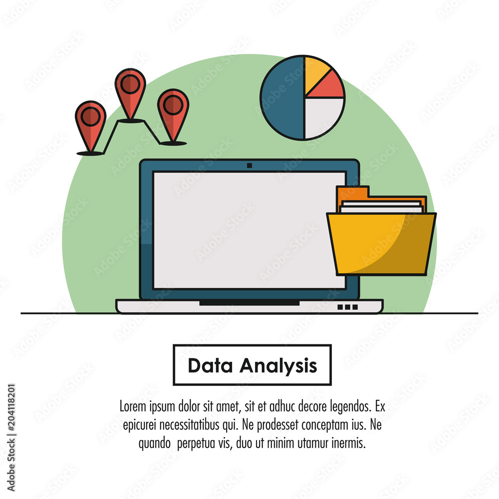 Poster data analysis infographic concept with elements vector illustration graphic design