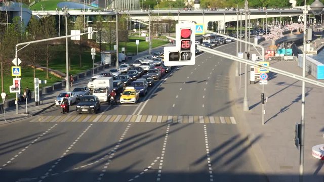 Moscow downtown traffic