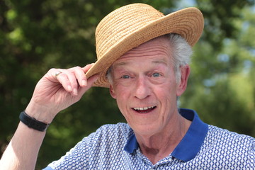 Fototapeta premium Beautiful old happy man