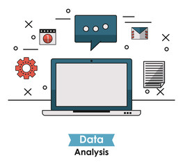 Data analysis elements concept vector illustration graphic design