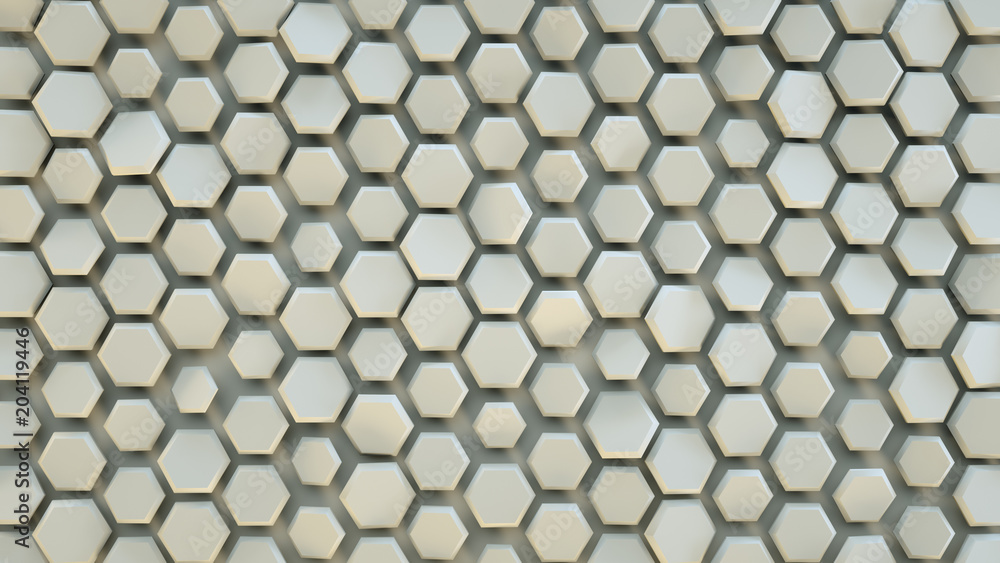 Poster hexagon pattern abstract 3d render