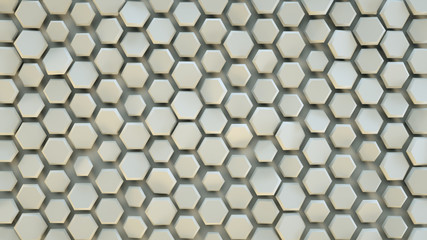 Hexagon pattern abstract 3D render