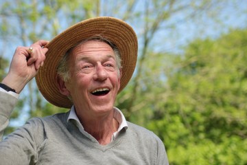 Beautiful old happy man