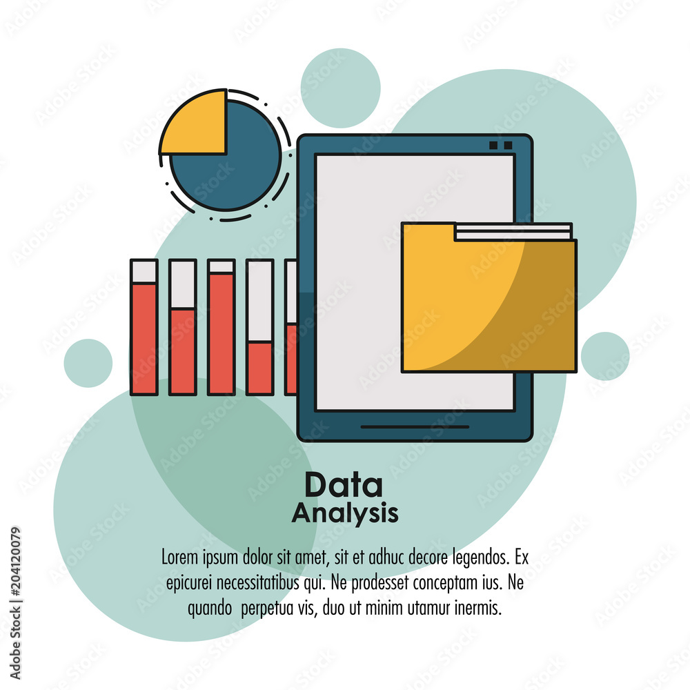 Poster data analysis infographic concept with elements vector illustration graphic design