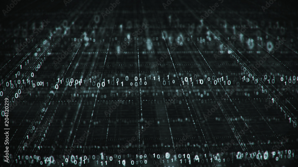 Poster cyberspace with multi layered grid