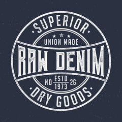 Superior Raw Denim / Dray Goods - Vintage Tee Design For Printing