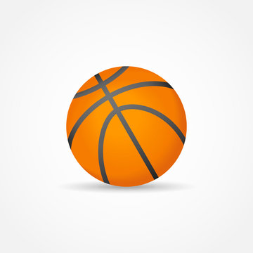 Basketball isolated on white background. Orange ball vector illustration.