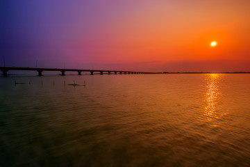 Sunset, Sunrise - Dawn, Springtime, Pier, Lake