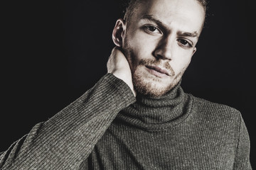Young ginger man studio portrait