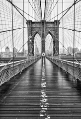 Tuinposter Zwart wit Brooklyn brug van New York City