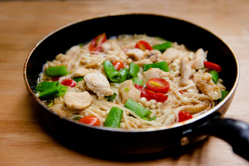 Curry, pork  Breast,Tuna Meat, Chili, Coconut,,tomato,pan