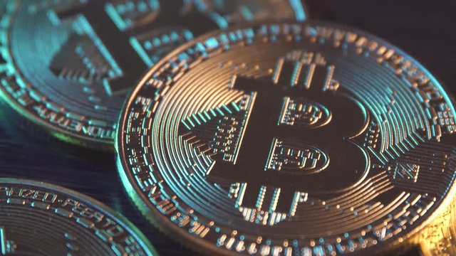bitcoin coins close up
