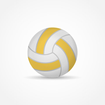 Volleyball isolated on white background. Yellow ball vector illustration.