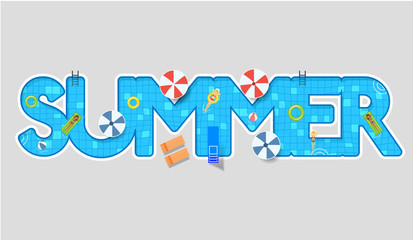 Pool swimming summer type design. Vector illustration.