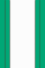 Paper style. Random objects concept on white background. Creative mockup design. Green.