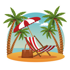 Beach and summer cartoon elements vector illustration graphic design