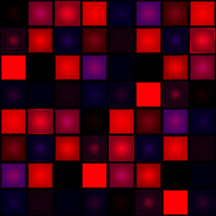 Seamless pattern - dark-purple, dark-blue and red cubes. Vector.