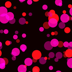 Photo bokeh effect. Seamless pattern. The background is blurry light. Lantern lights. Red-pink color.