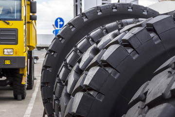 New, shiny tires for heavy machinery