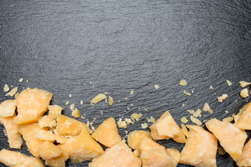 pieces of parmesan or parmigiano cheese