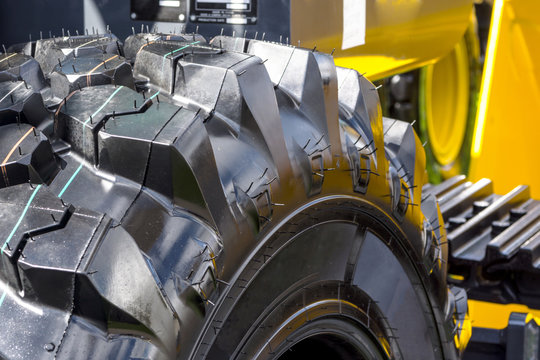 New, shiny tires for heavy machinery