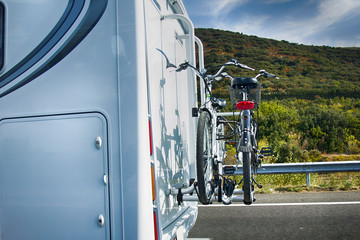 Bicycle on car, fixing for bike