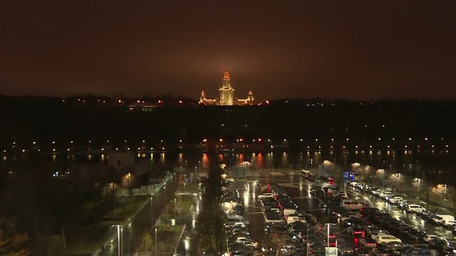 Moscow state University at night.