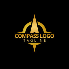 Gold compass logo template