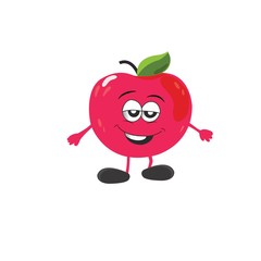 cute apple character vector illustration