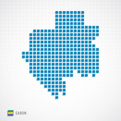 Fototapeta na wymiar Gabon map and flag icon