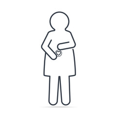 Pregnant woman icon, simple line icon illustration