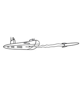 recommend clip art: torpedo rakete abschuss militär schnell marine u-boot schwimmen tauchen unterwasser schiff boot matrose kapitän clipart cartoon comic meer