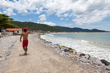 Effects of rising sea level on beach city street