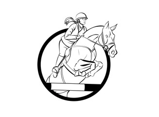 The Equestrian horse club logo design.