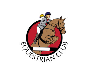 The Equestrian horse club logo design.